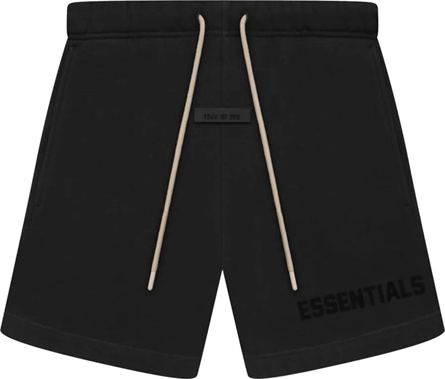 Fear of God Essentials Cream Drawstring Sweatshorts 'Jet Black' (SS23)