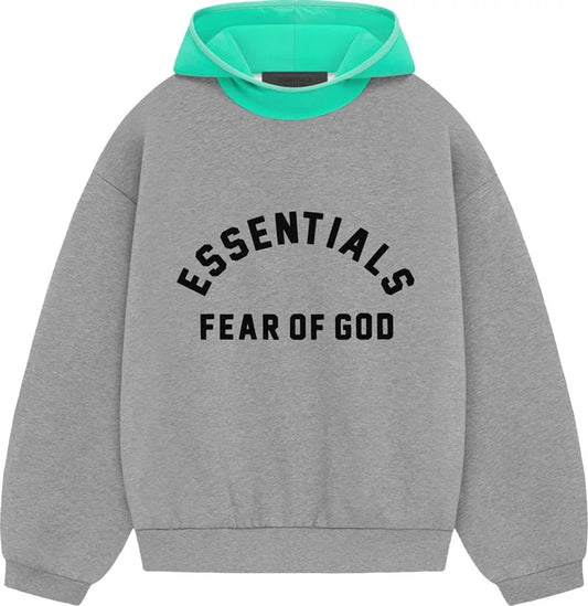 Fear of God Essentials Hoodie 'Dark Heather Oatmeal / Mint Leaf' (FW23)