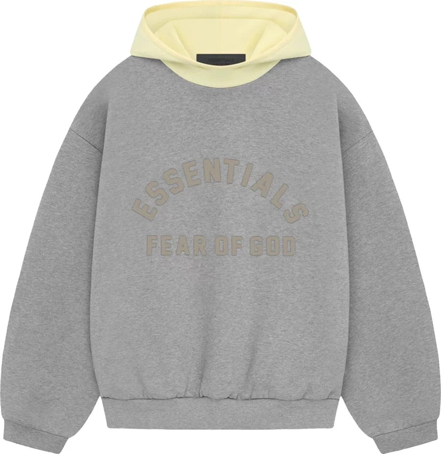 Fear of God Essentials Hoodie 'Dark Heather Oatmeal / Garden Yellow' (FW23)