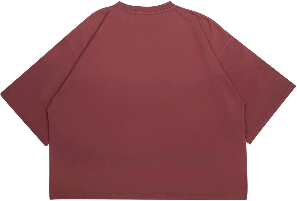 Drew House Scribble Boxy Short-Sleeve T-Shirt 'Faded Maroon'