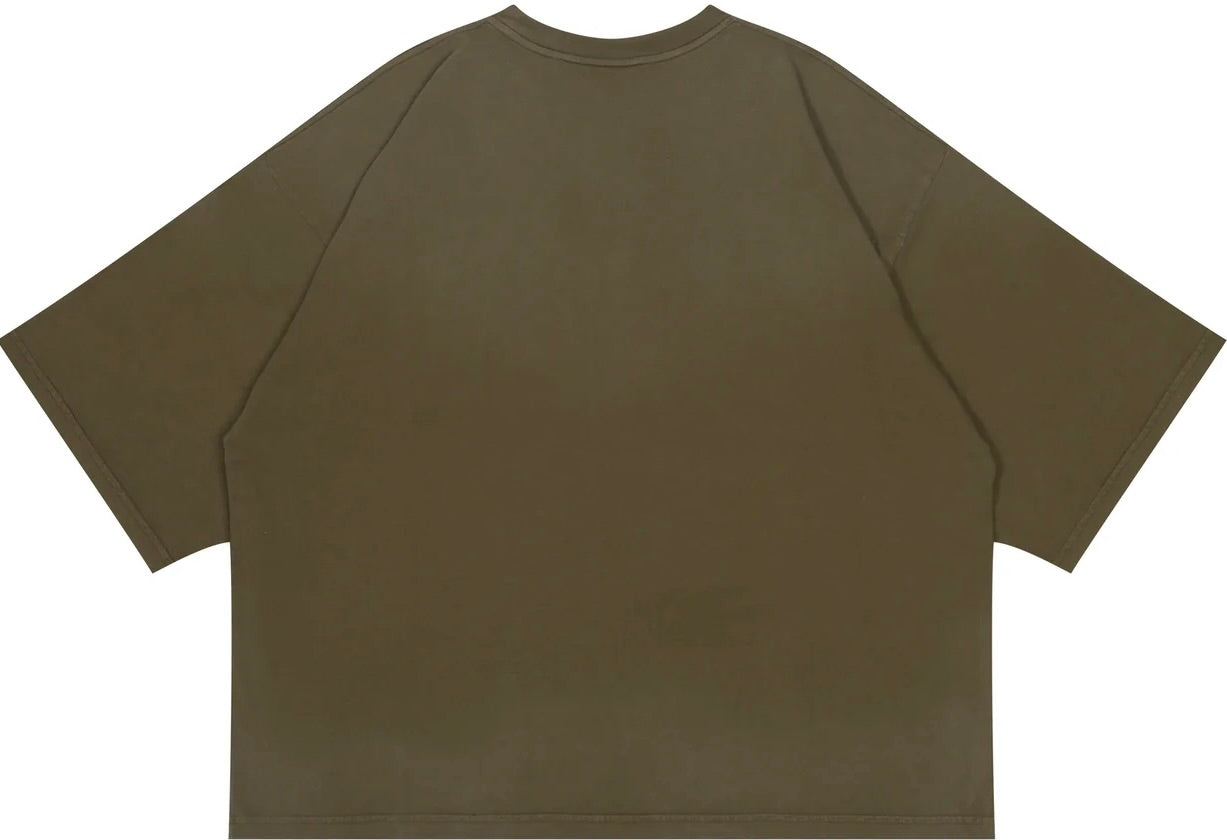 Drew House Scribble Boxy Short-Sleeve T-Shirt 'Faded Olive'