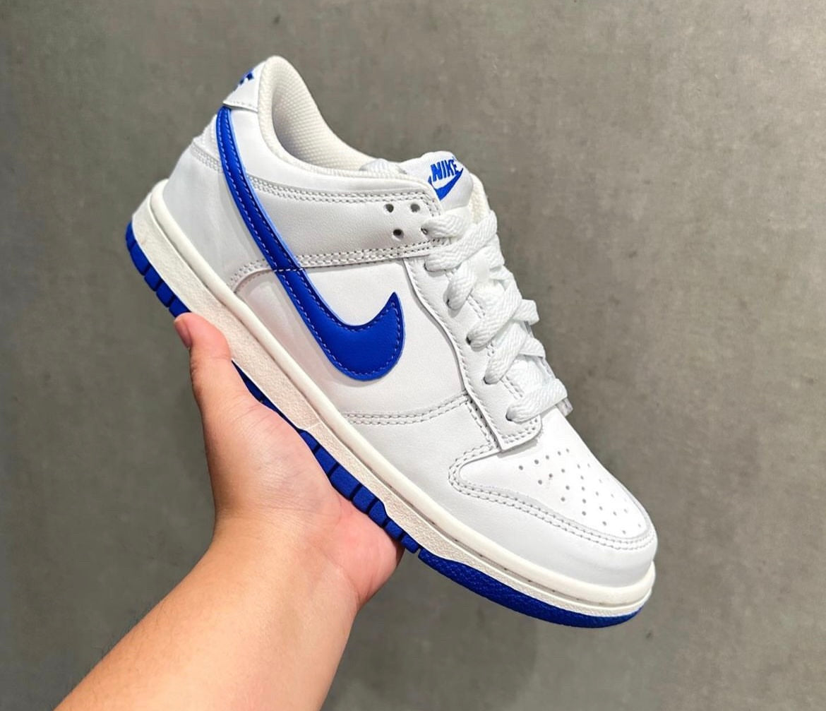 Nike Dunk Low 'White Hyper Royal' (GS) â DSUPPLIED