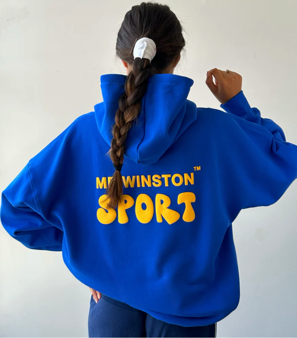 Mr Winston Co Puff Hooded Sweat 'Mango'