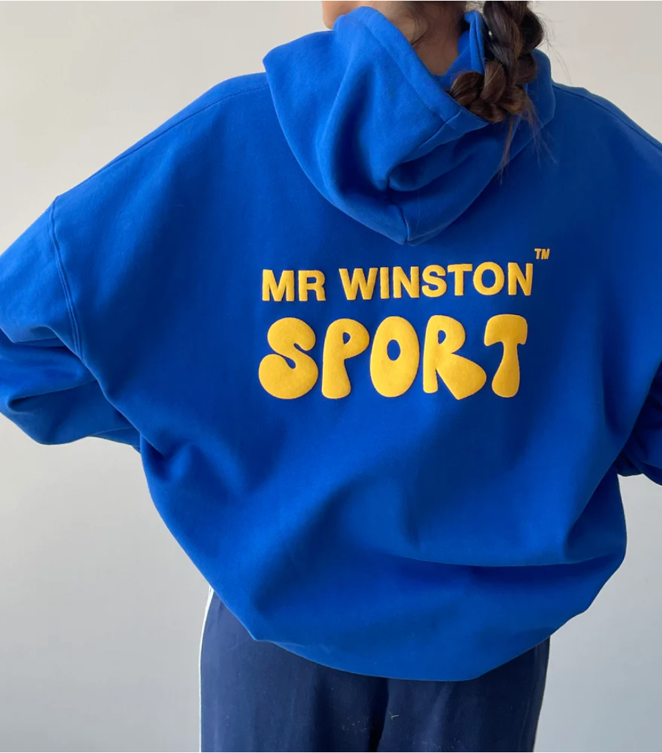 Mr Winston Co Puff Hooded Sweat 'Mango'