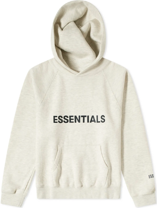 Fear of God Essentials 3D Silicon Appliqué Pullover Hoodie 'Light Heather Oatmeal' (SS20)