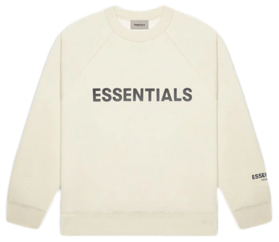 Fear of God Essentials 3D Silicon Appliqué Crewneck 'Buttercream' (SS20)