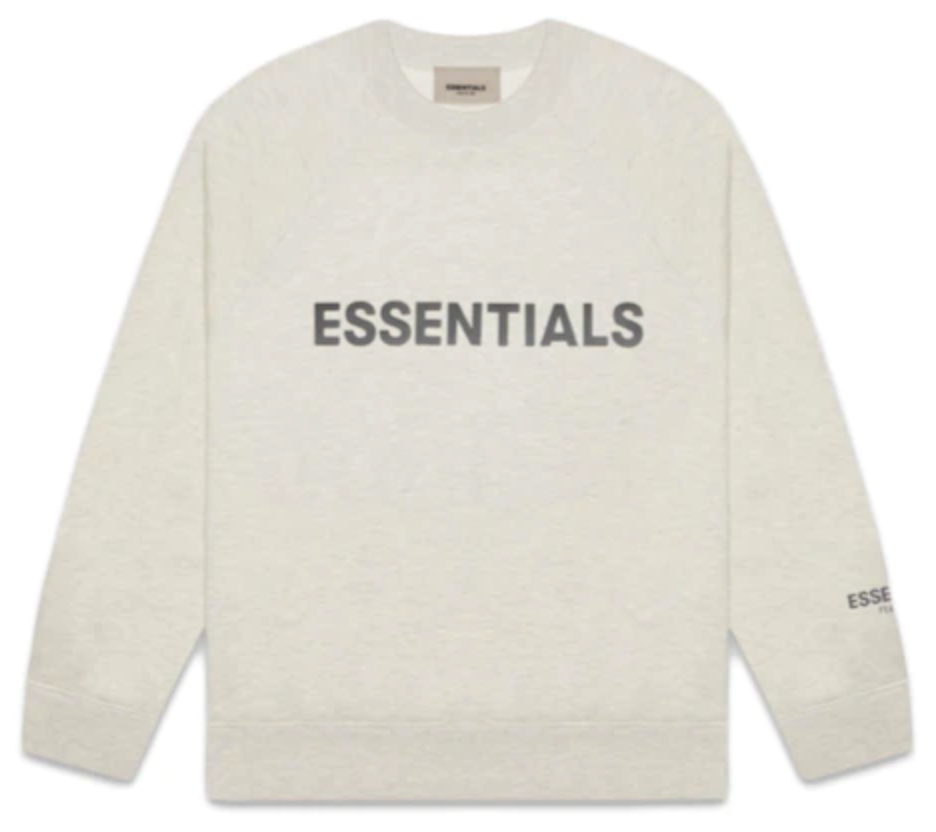 Fear of God Essentials 3D Silicon Appliqué Crewneck 'Heather Oatmeal' (SS20)