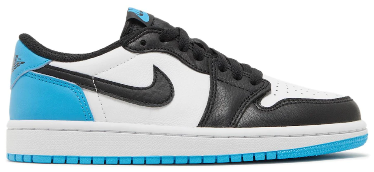 Air Jordan 1 Low OG 'Black and Dark Powder Blue / UNC' (W)