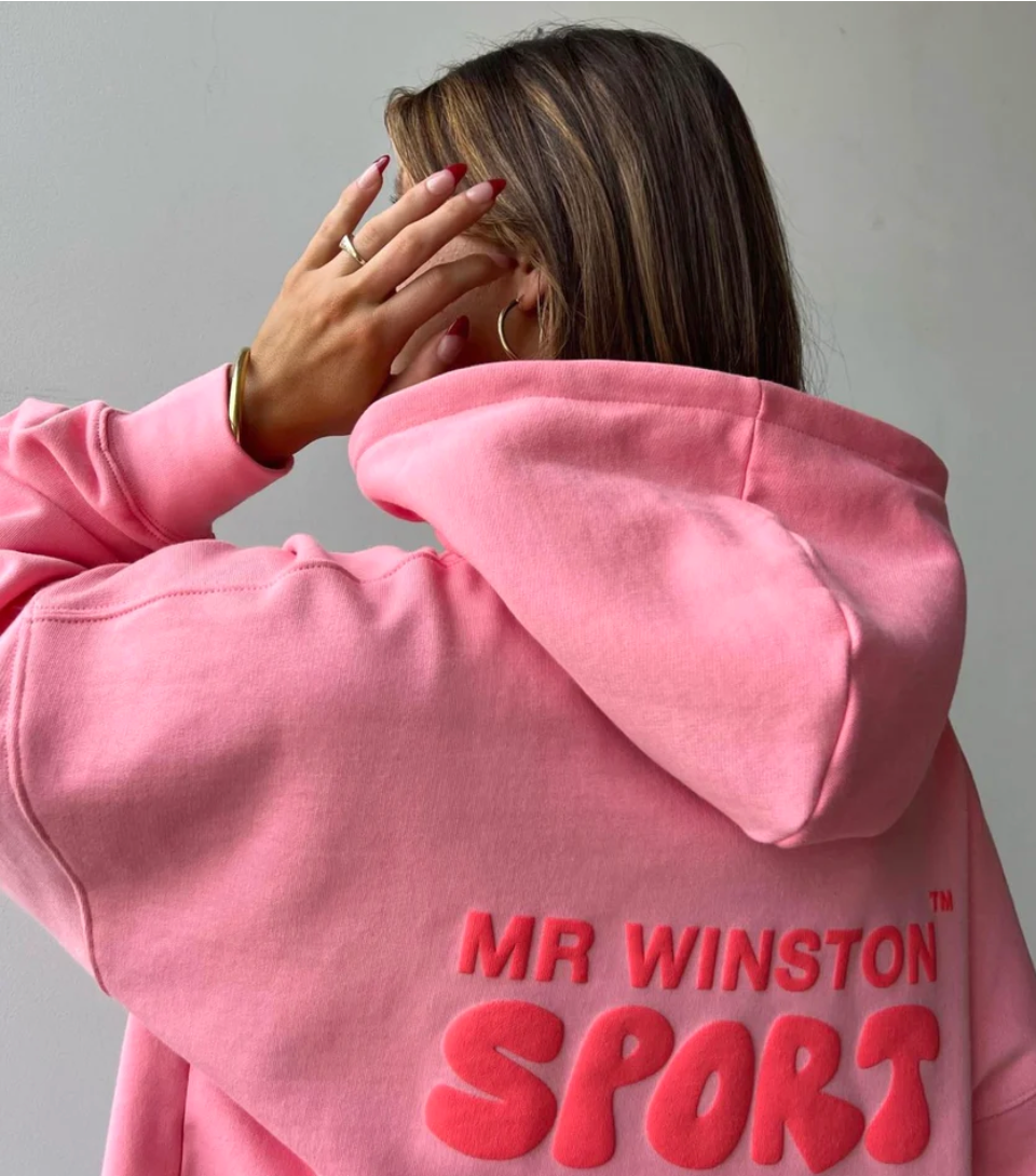 Mr Winston Co Puff Hooded Sweat 'Vintage Pink'