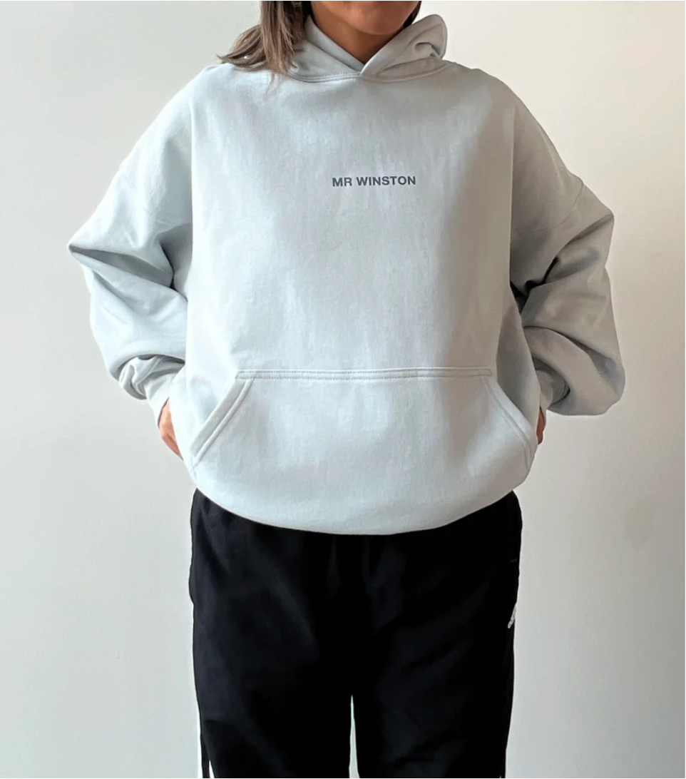 Mr Winston Co Puff Hooded Sweat 'Soft Grey'